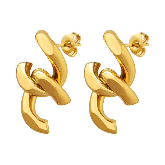 SEDOTEN 18K GOLD PLATED STAINLESS STEEL EARRINGS