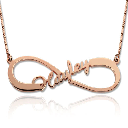 Customized Single Infinity Sterling Silver Necklace