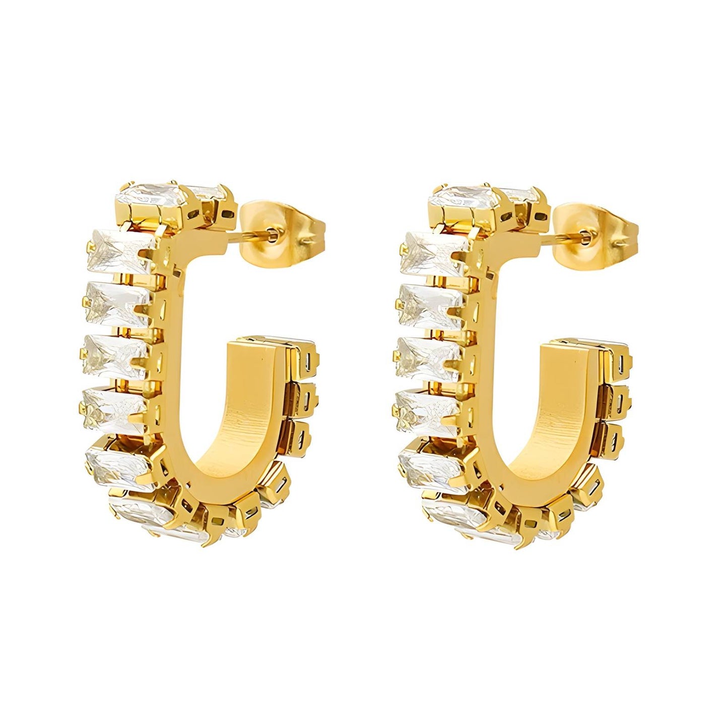 GENA 18K GOLD PLATED STAINLESS STEEL EARRINGS