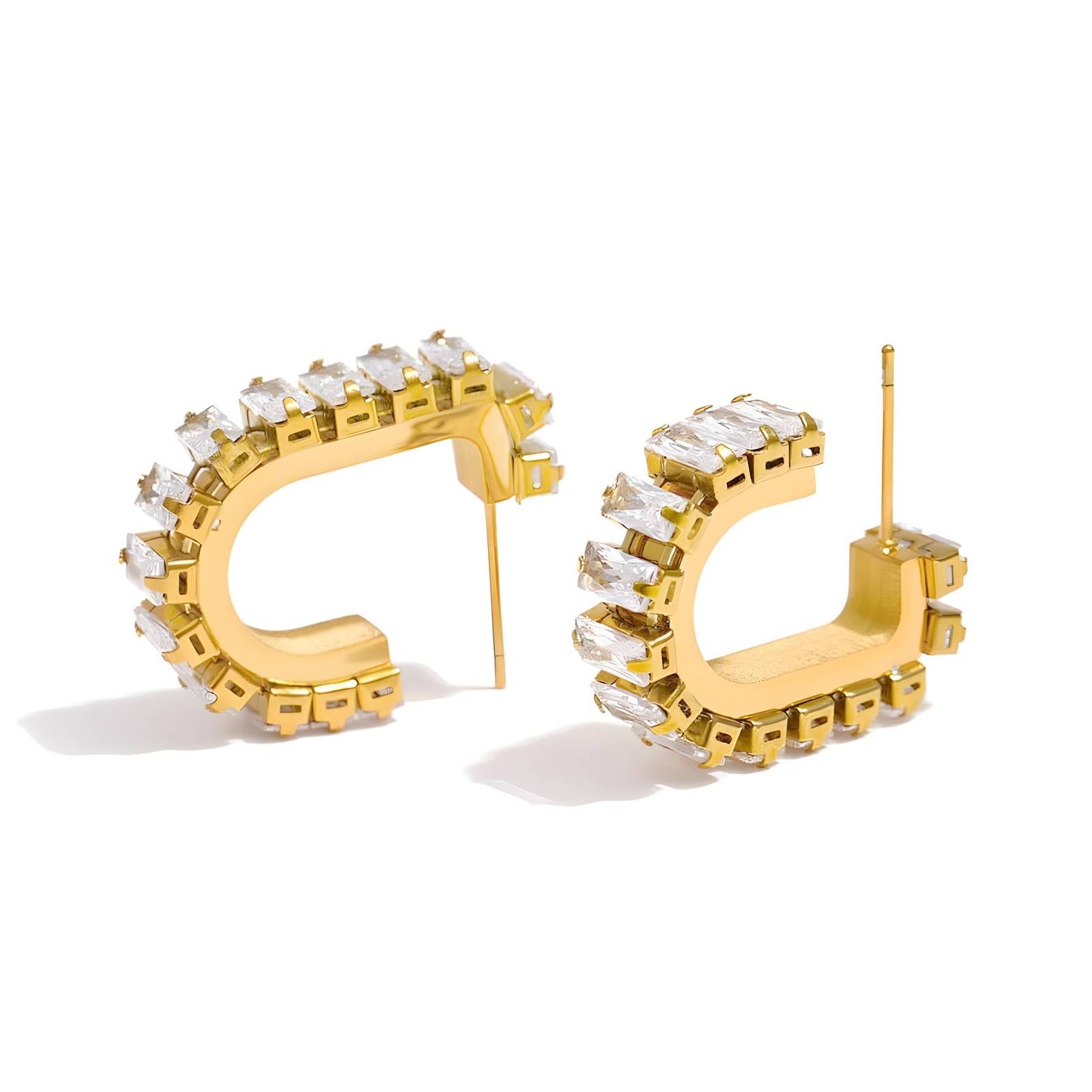 GENA 18K GOLD PLATED STAINLESS STEEL EARRINGS