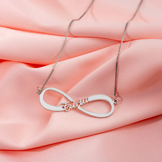 Customized Single Infinity Sterling Silver Necklace