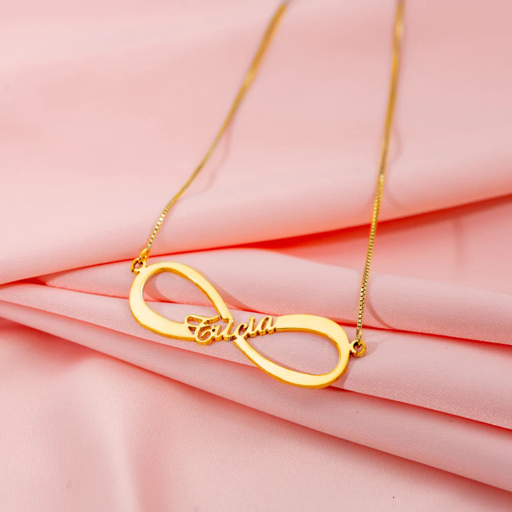 Customized Single Infinity Sterling Silver Necklace