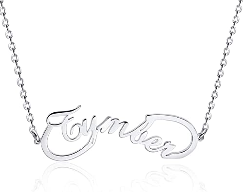 Customized Single Infinity Sterling Silver Necklace