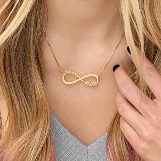 Customized Double Infinity Sterling Silver Necklace