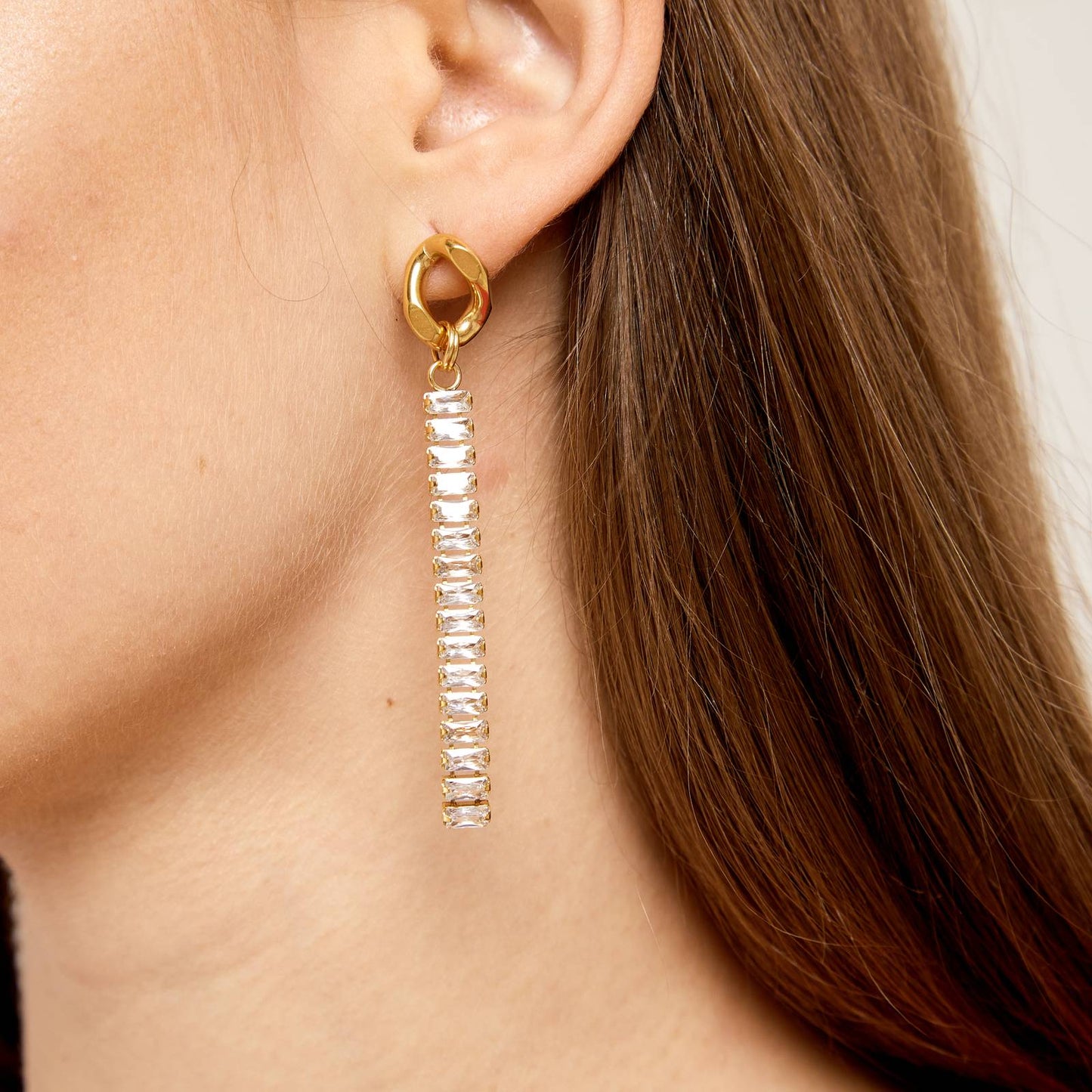 SAX 18K GOLD PLATED STAINLESS STEEL EARRINGS