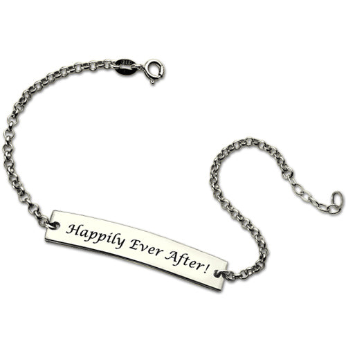 Customized Name Stainless Steel Bar Bracelet For Her